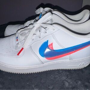 Nike White and Blue Sneakers
